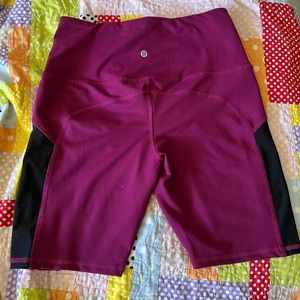 Maroon Lululemon Bike Shorts